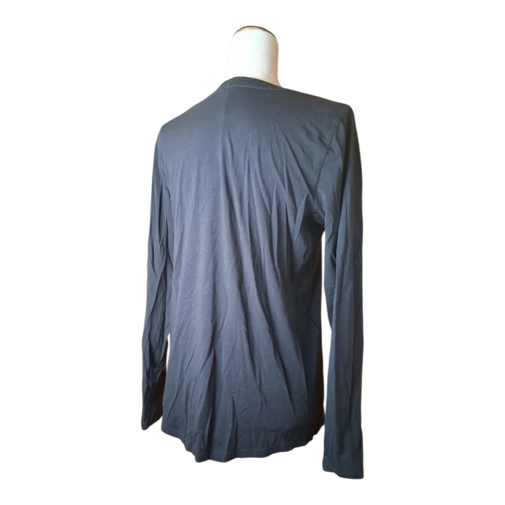 lululemon athletica Women's Black Ribbed Crew Neck Long Sleeve Tee Size 8